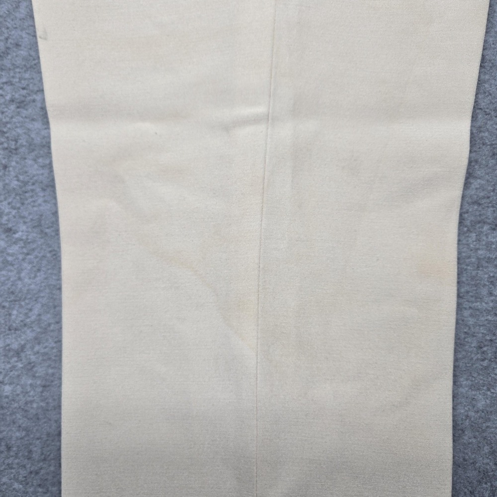 Balenciaga Pants Womens 38 Beige Silk Gabardine Cuffed Zip‎ Ankle Made Italy - Picture 2 of 16